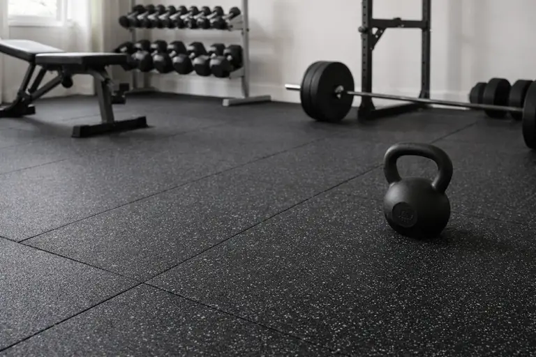 Imagen editorial: Piso de caucho: guía para gimnasio en casa y espacios de alto impacto