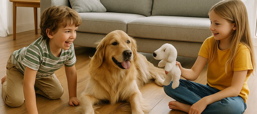 Piso resistente para living familiar con niños y mascotas